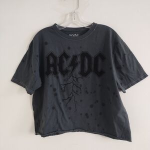 AC/DC Cropped T-shirt Tee Top